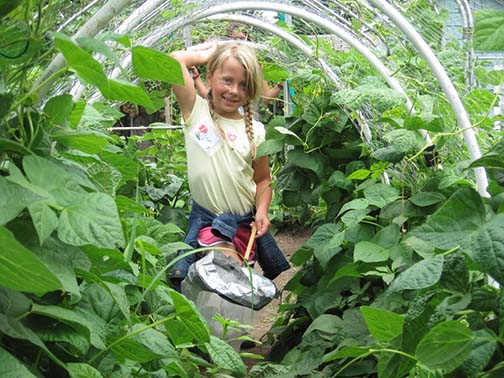 girl in garden