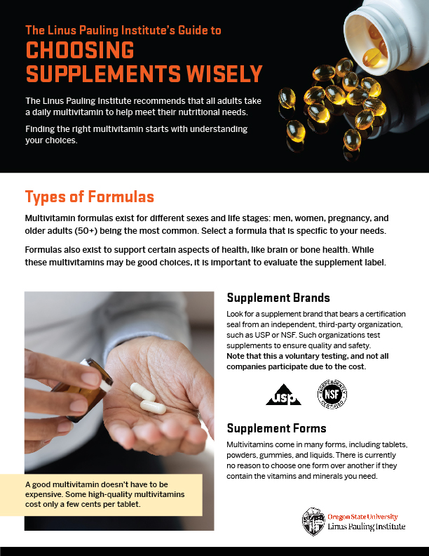 thumbnail of Choosing Supplements Wisely handout